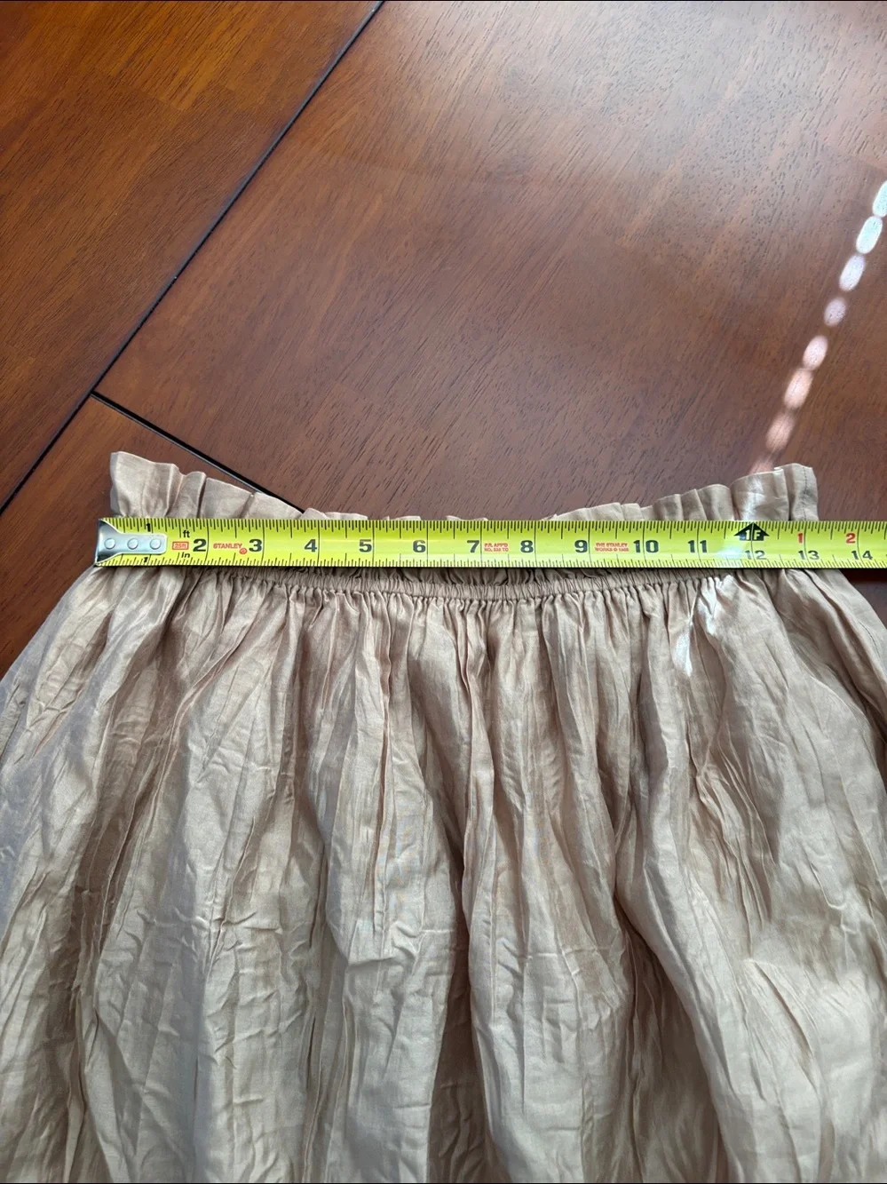 J.Crew Beige Lyocell Full Maxi Skirt Ruffle Elastic Waist S